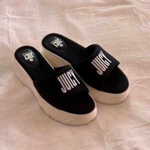 Juicy Couture Black and White Platform Sandals